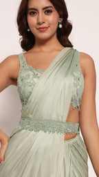 Jade Whisper Draped Saree