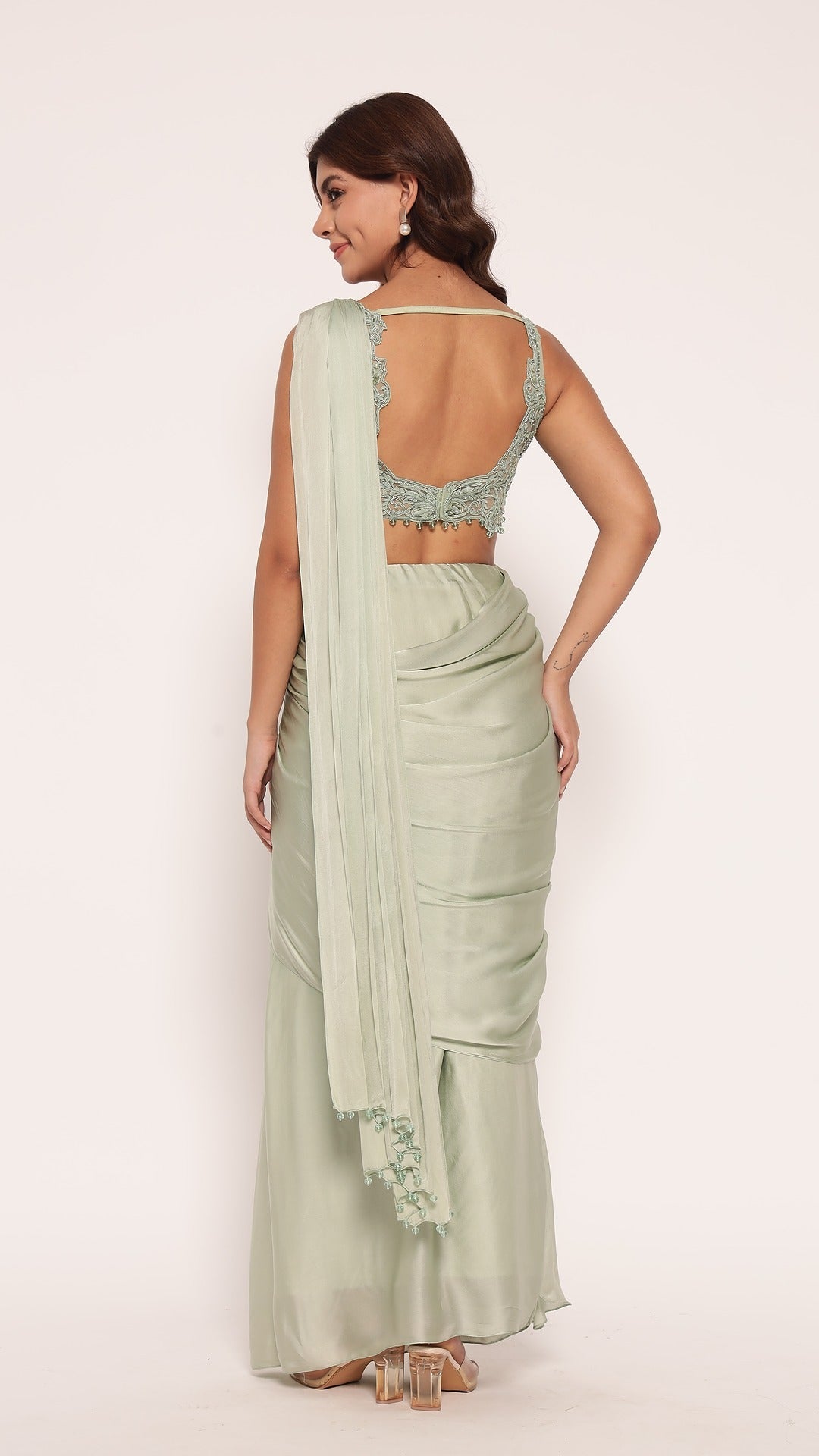 Jade Whisper Draped Saree