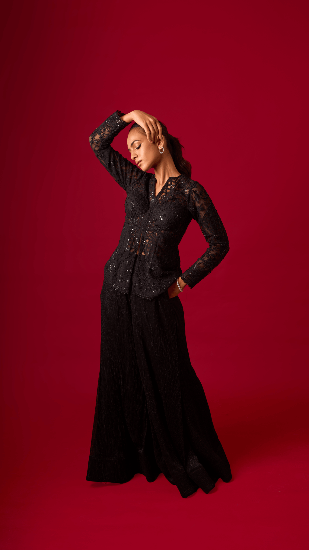 Midnight Rendezvous Peplum Set