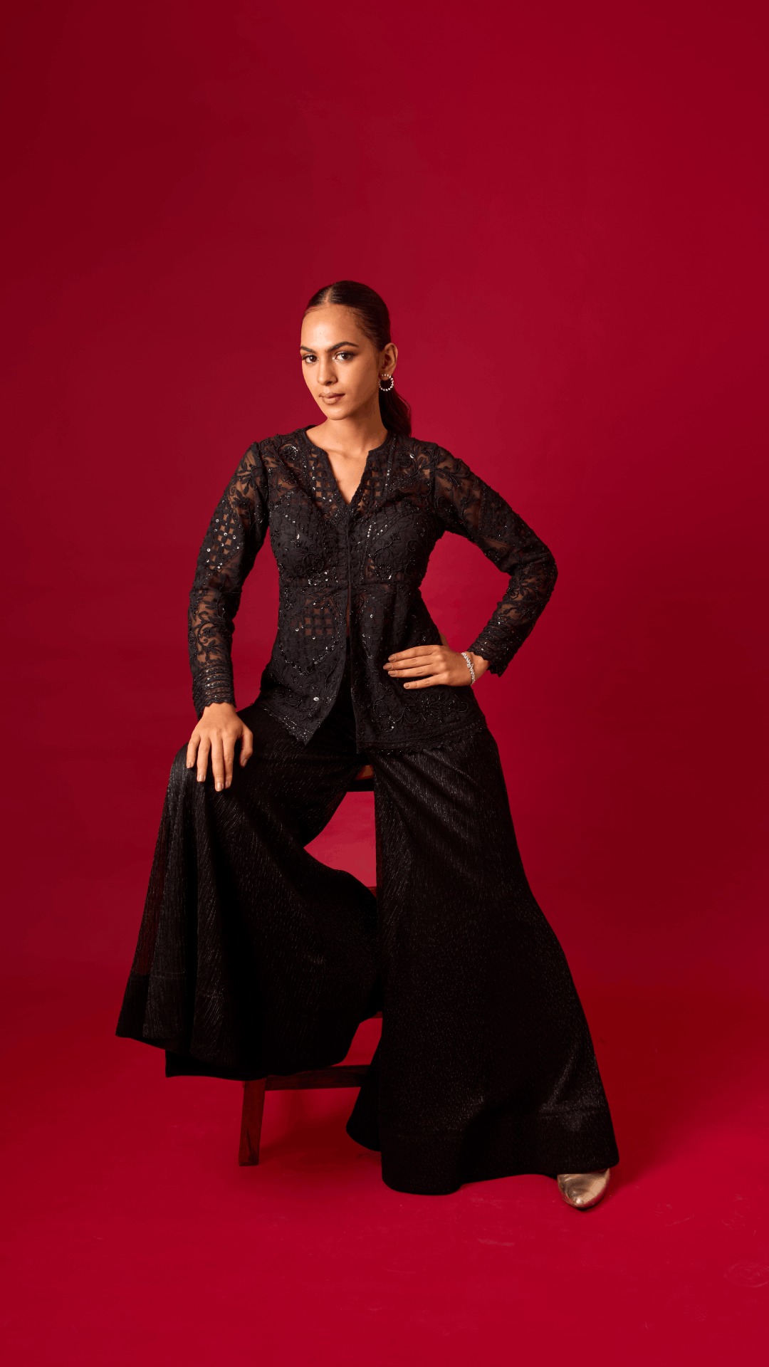 Midnight Rendezvous Peplum Set