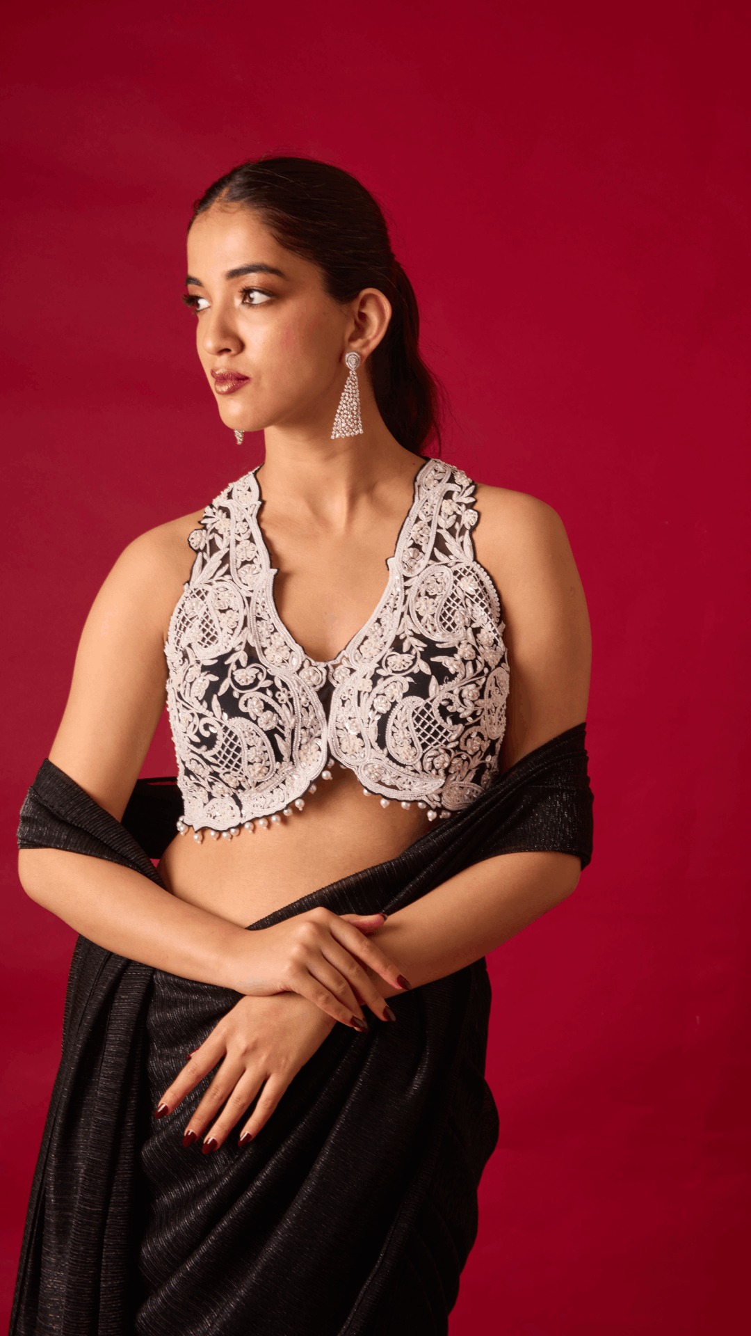 Black Opal Saree Set