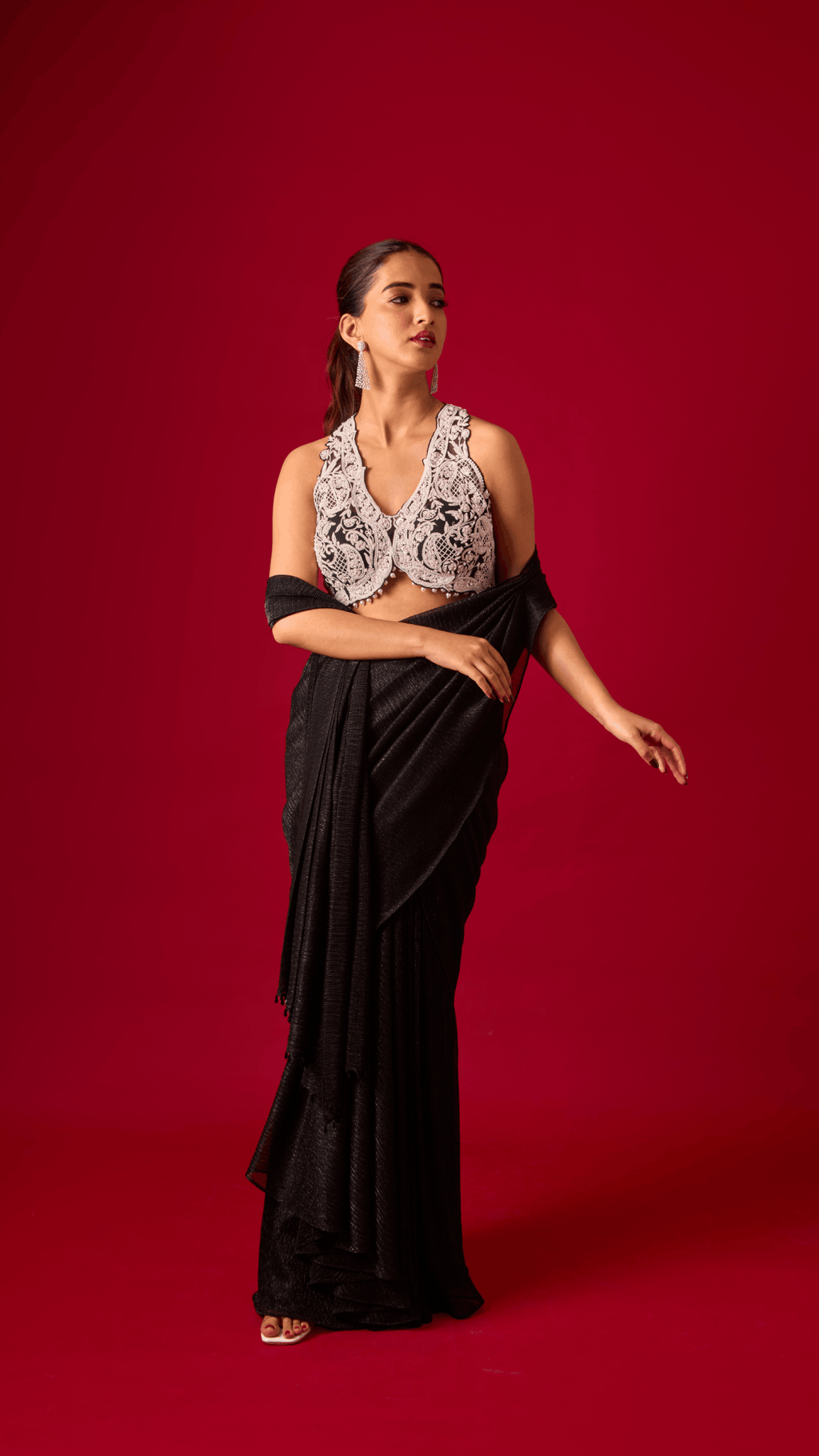 Black Opal Saree Set