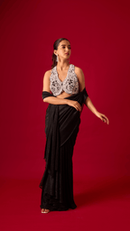Black Opal Saree Set