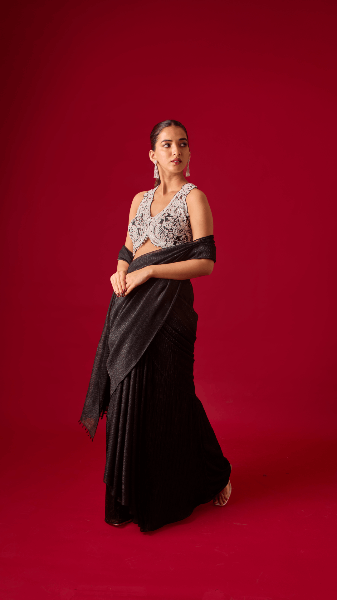 Black Opal Saree Set