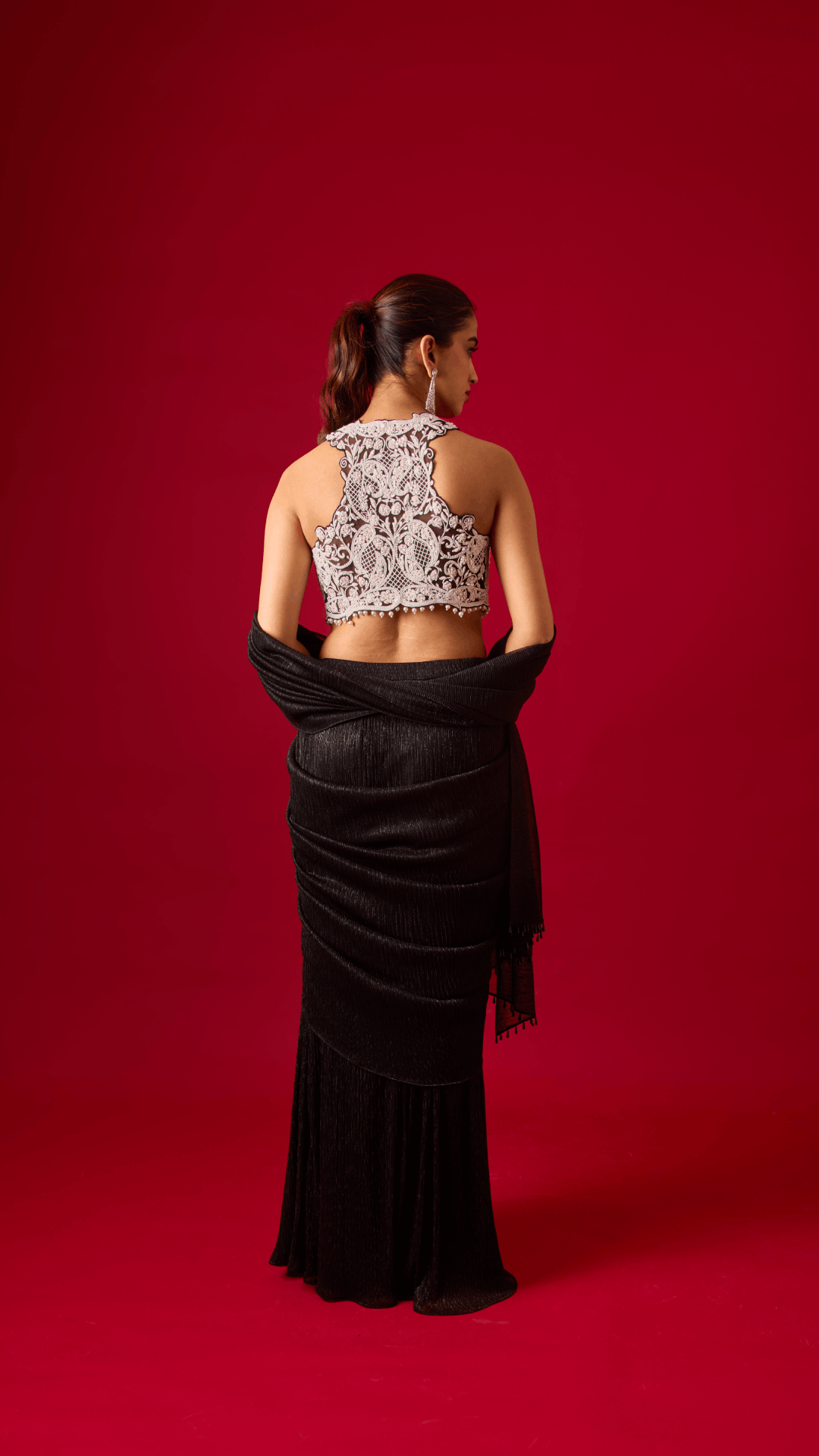 Black Opal Saree Set
