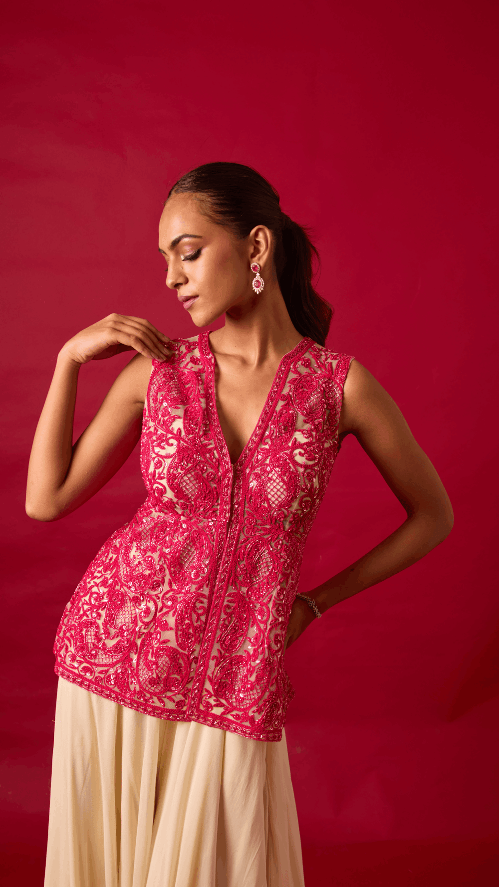 Blush Mirage Peplum Set