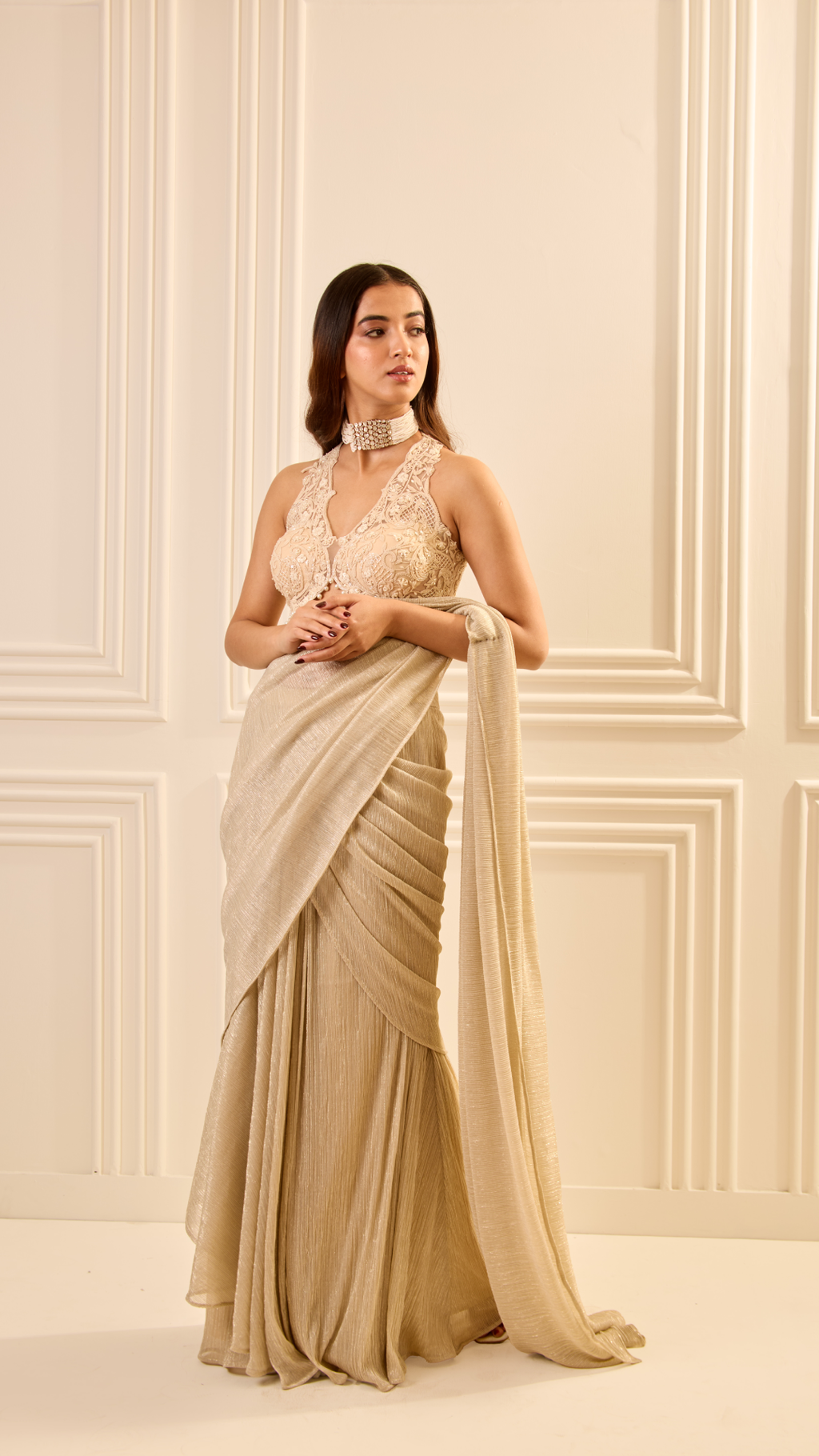 Ivory Dusk Draped Saree