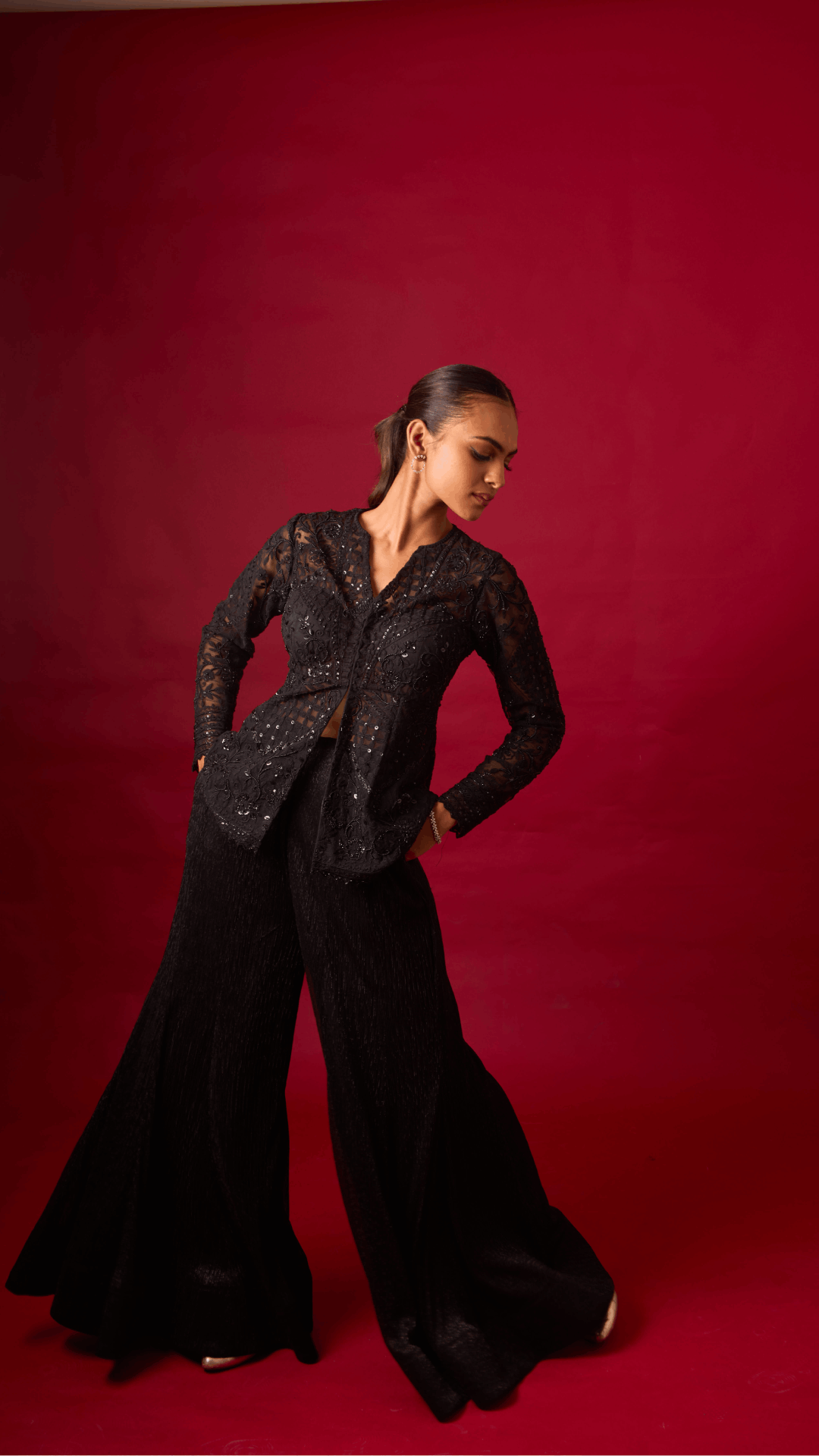 Midnight Rendezvous Peplum Set