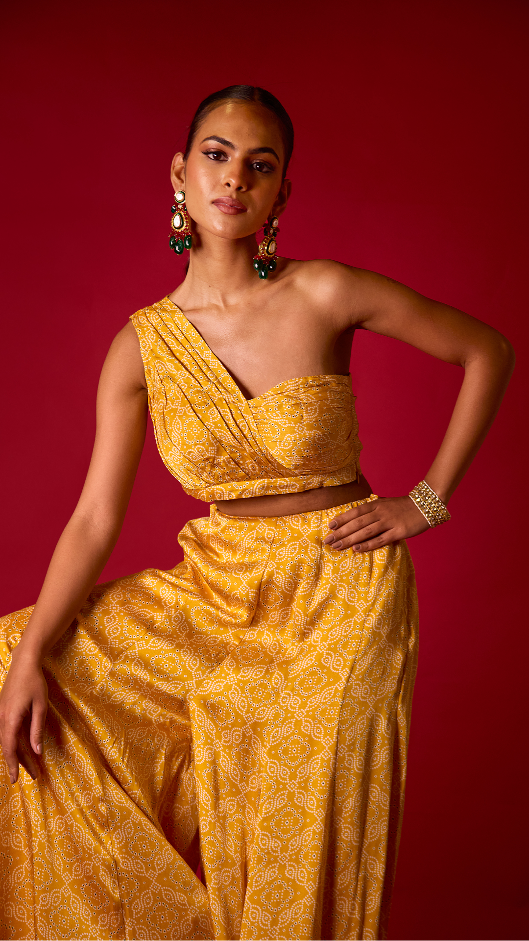 Sunehri Sharara & Draped Top