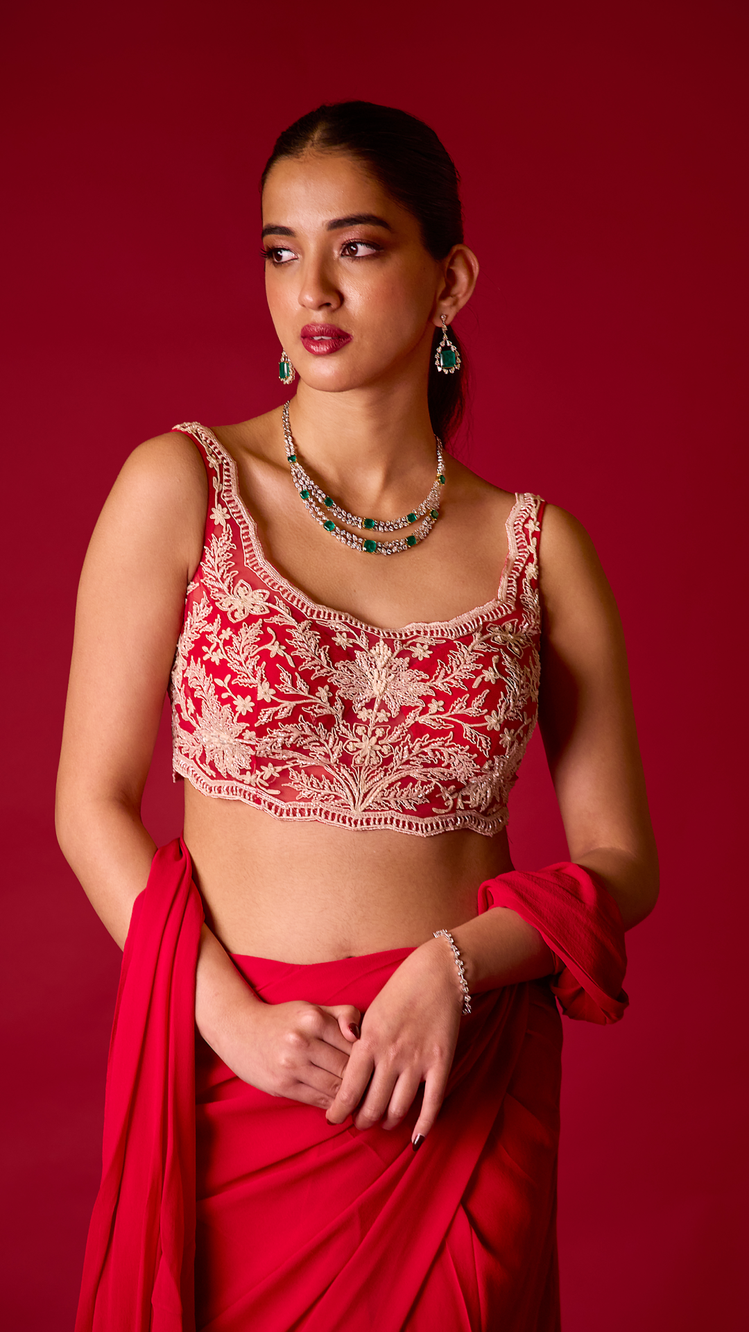 Scarlet Reverie Saree Set